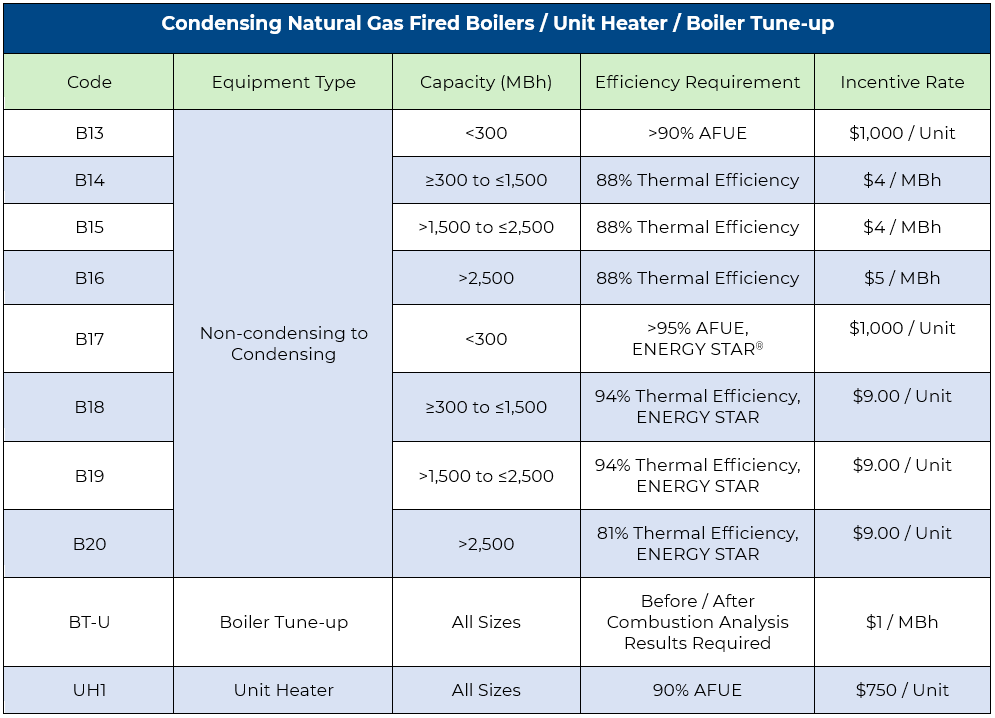 condensing natural gas fired boilers
